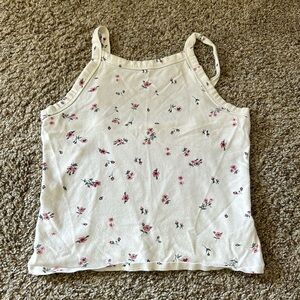 White floral Hollister tank
